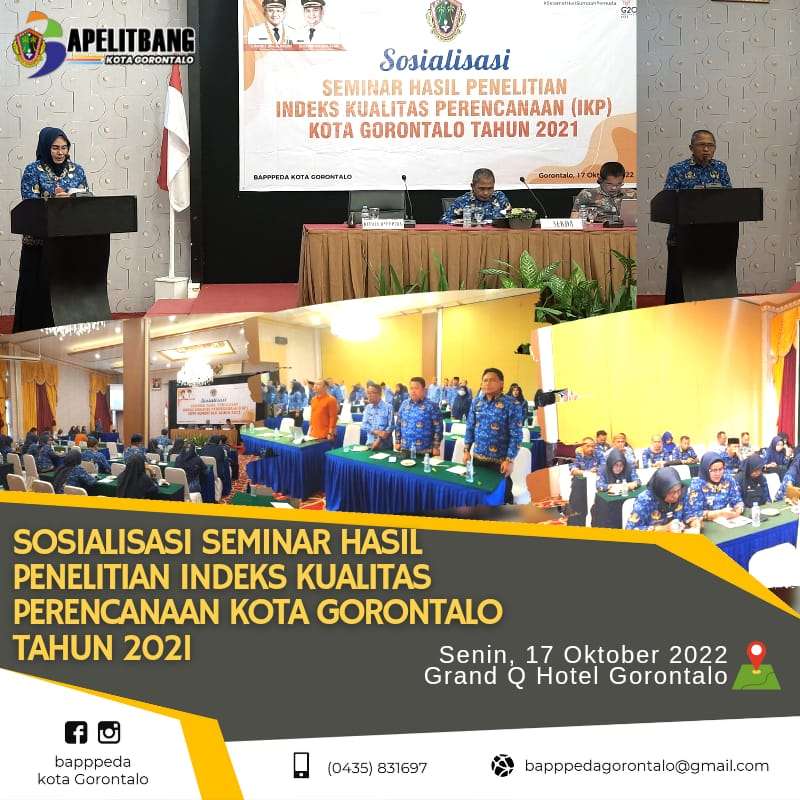 Sosialisasi Seminar Hasil Penelitian Indeks Kualitas Perencanaan Kota Gorontalo